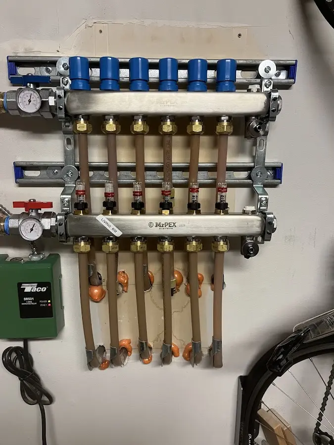 Plumber performing Gas Leak Detection at a residential property in Odenton